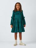 John Lewis Heirloom Collection Sparkle Thread Tiered Dress, Teal