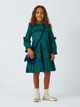 John Lewis Heirloom Collection Sparkle Thread Tiered Dress, Teal