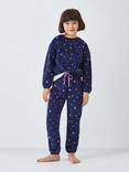 John Lewis Kids' Star Moon Fleece Pyjamas, Multi