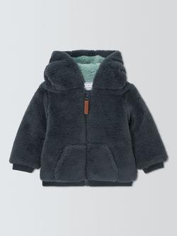 John Lewis Baby Borg Zip Down Hoodie, Navy