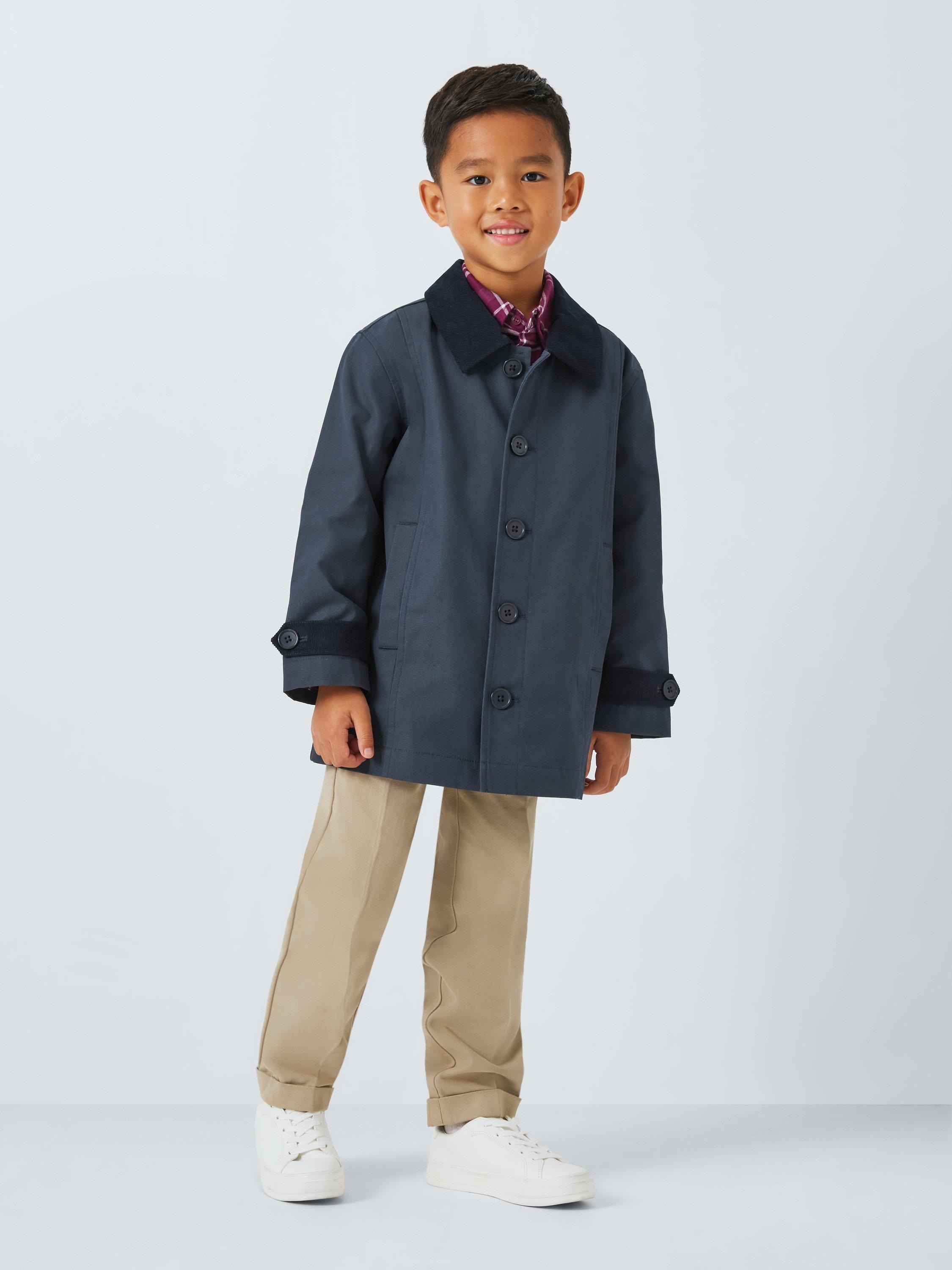 Product image 2 of 8, which shows John Lewis Heirloom Collection Kids' Waxed Cotton Coat, Navy, 3 years