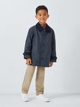 John Lewis Heirloom Collection Kids' Waxed Cotton Coat, Navy