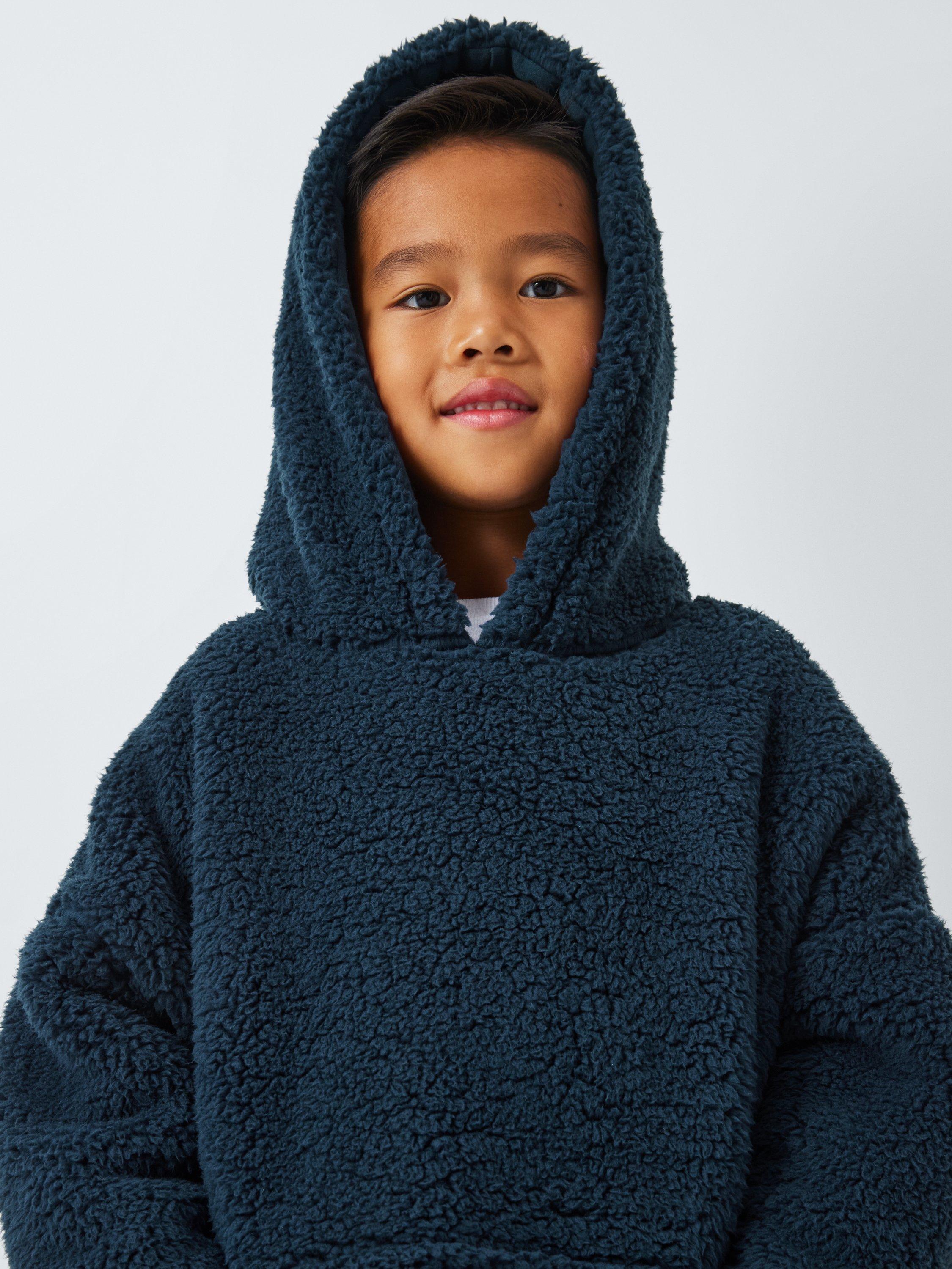 Product image 4 of 8, which shows John Lewis Kids' Oversized Lounge Hoodie, Navy, 3-4 years