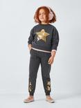 John Lewis Kids' Sequin Stars Joggers, Black