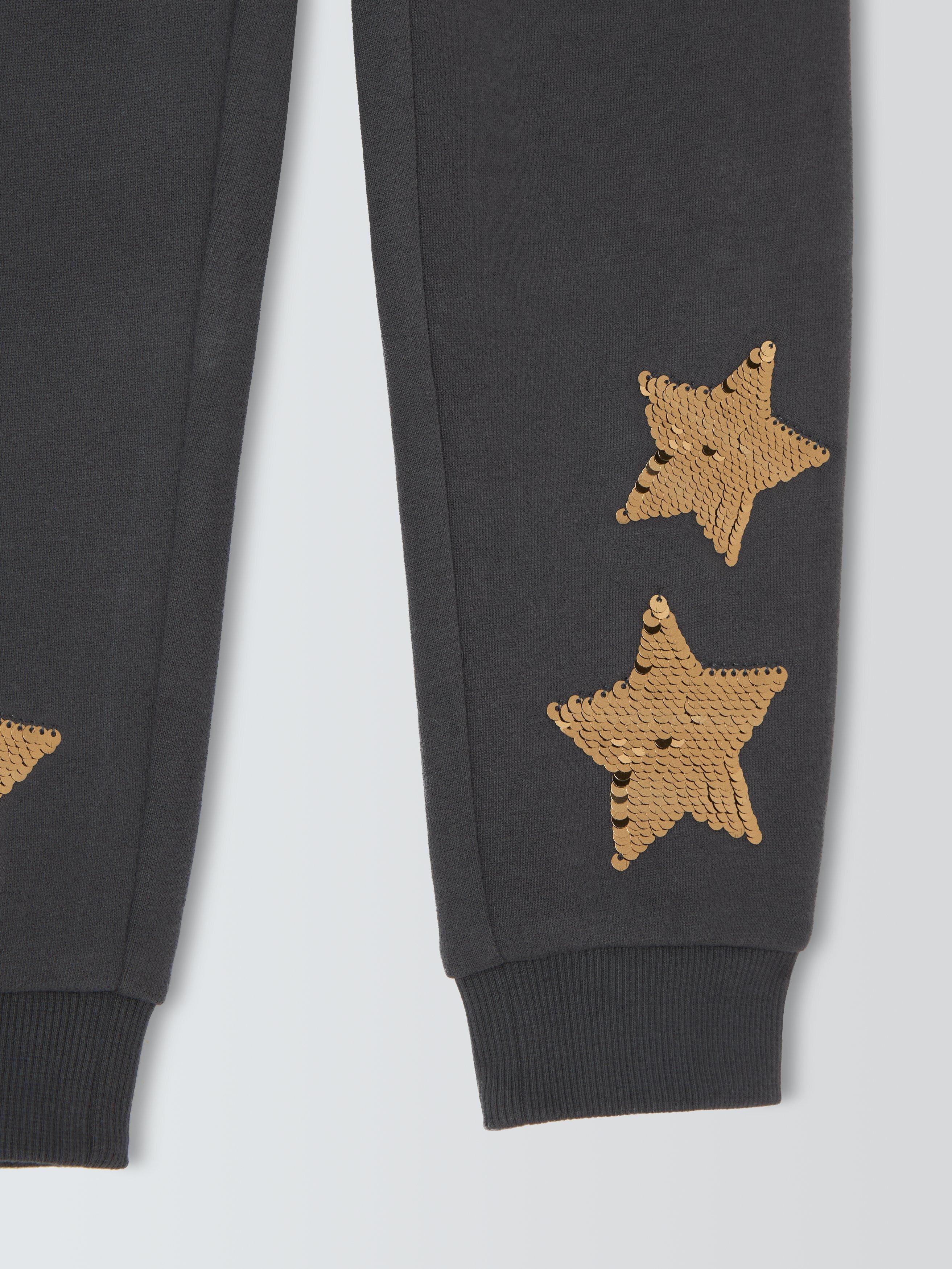 Product image 4 of 7, which shows John Lewis Kids' Sequin Stars Joggers, Black, 4 years