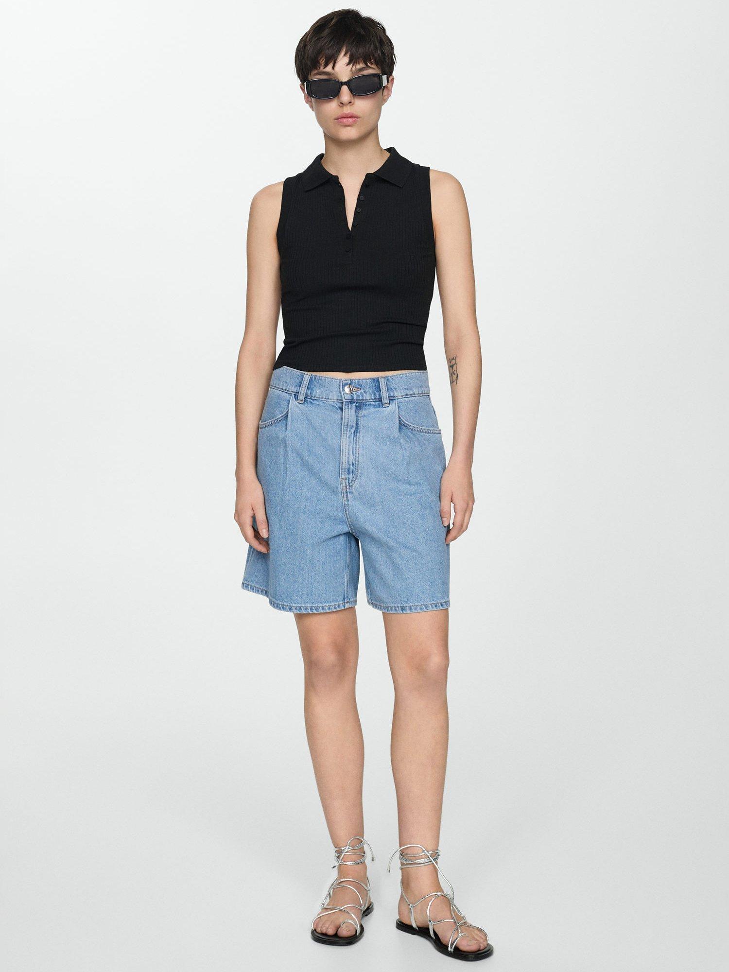 Mango denim shorts store