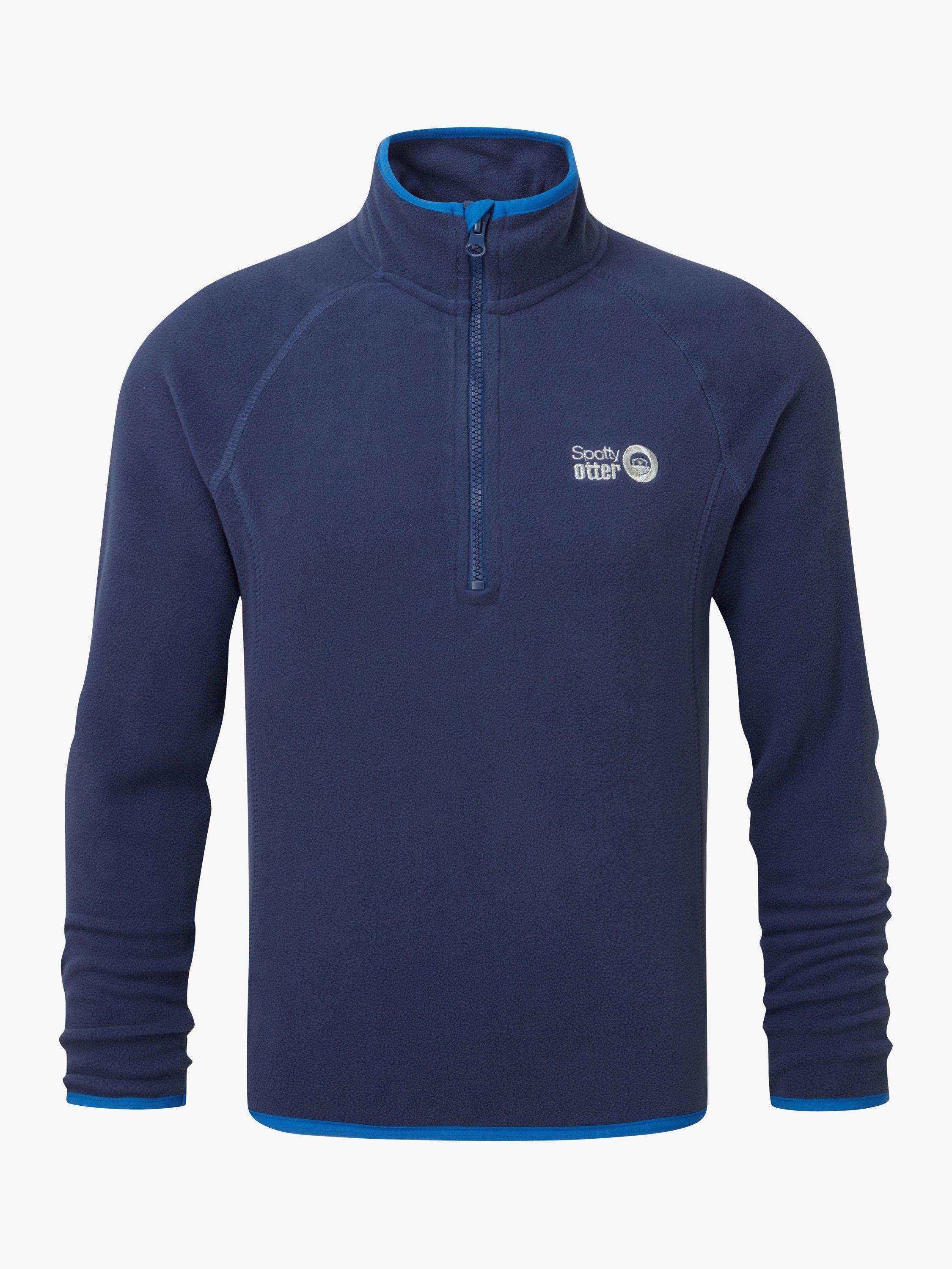 Product image 1 of 2, which shows Spotty Otter Kids' Cosy Cub Micro Zip Fleece, Navy, 3-4 years