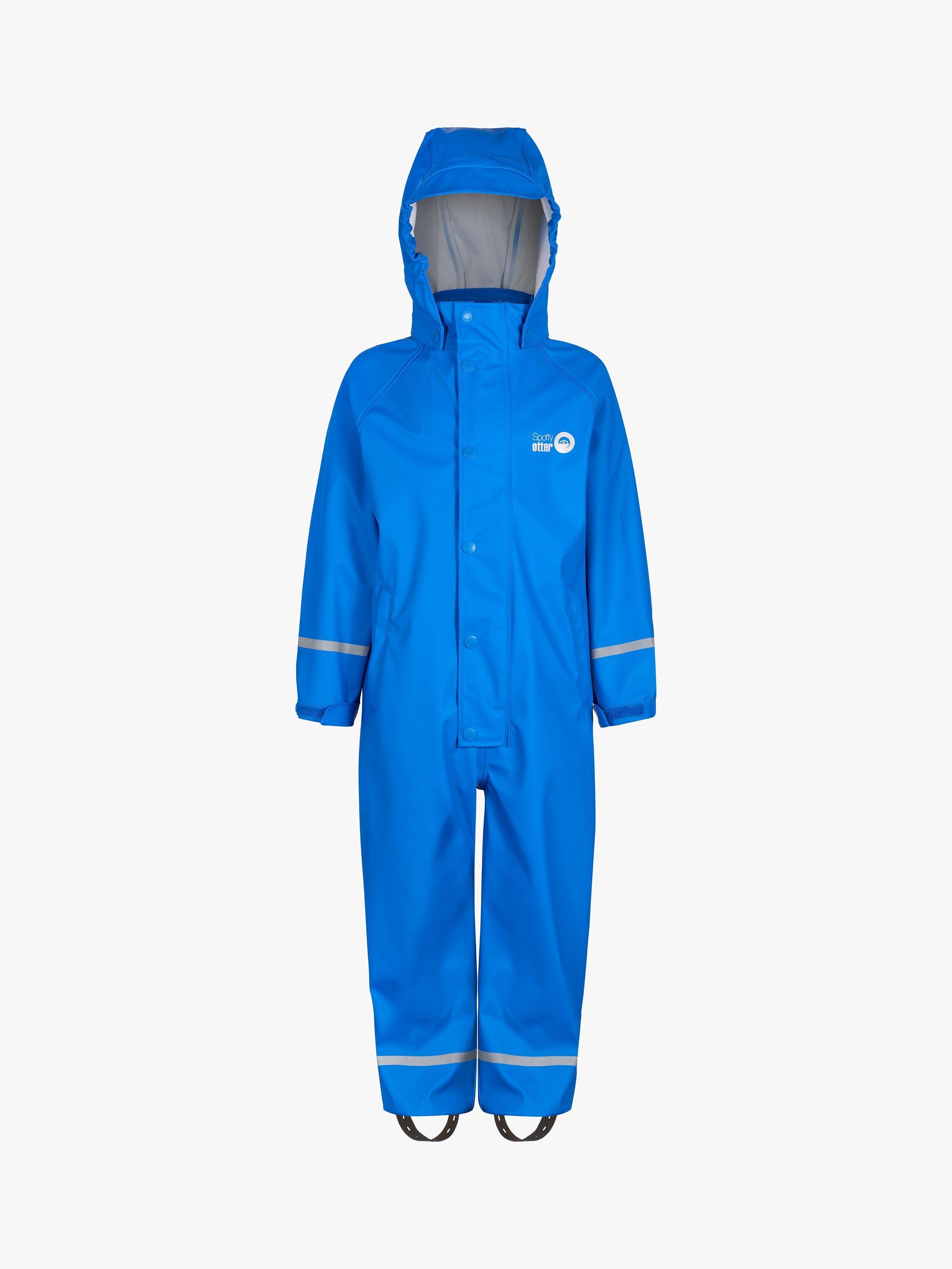 Product image 1 of 5, which shows Spotty Otter Kids' Forest Ranger Waterproof Splashsuit, Blue, 1-2 years