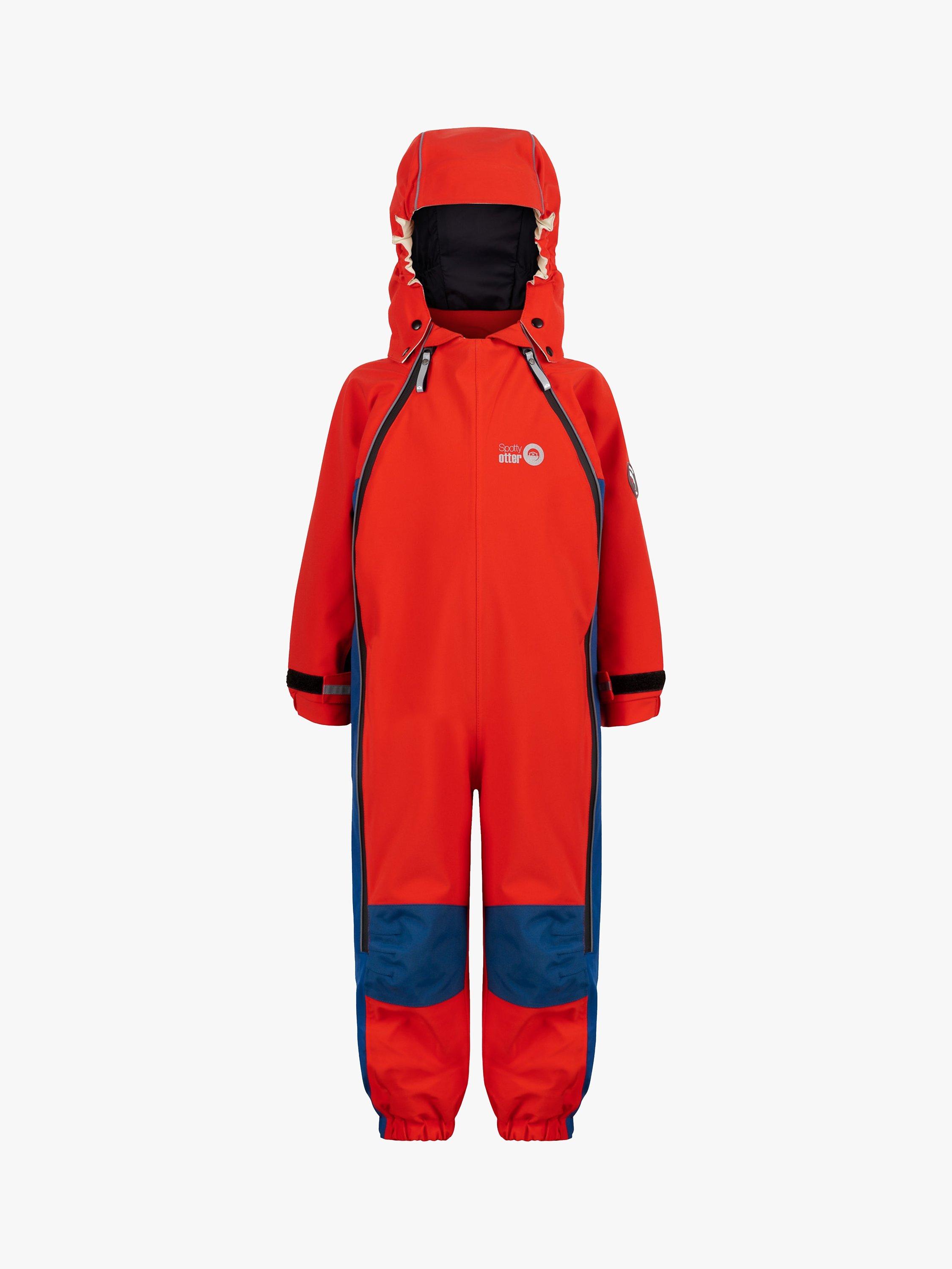 Product image 1 of 7, which shows Spotty Otter Kids' Adventure Waterproof Splashsuit, Red, 6-12 months