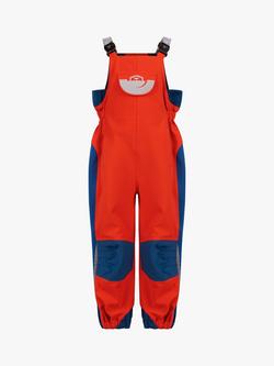 Spotty Otter Kids' Adventure Waterproof Dungarees, Fiery Red