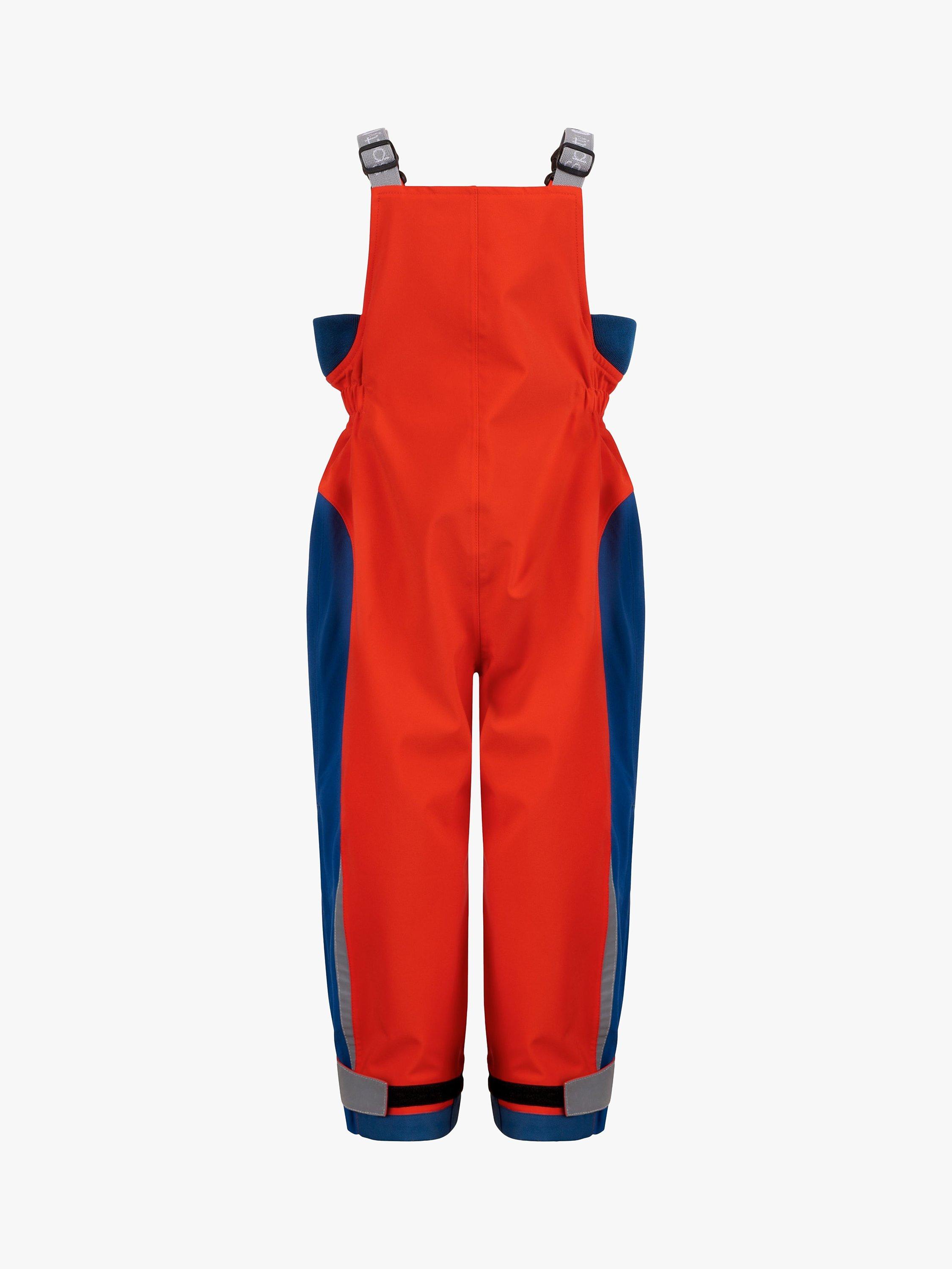 Product image 2 of 4, which shows Spotty Otter Kids' Adventure Waterproof Dungarees, Fiery Red, 1-2 years