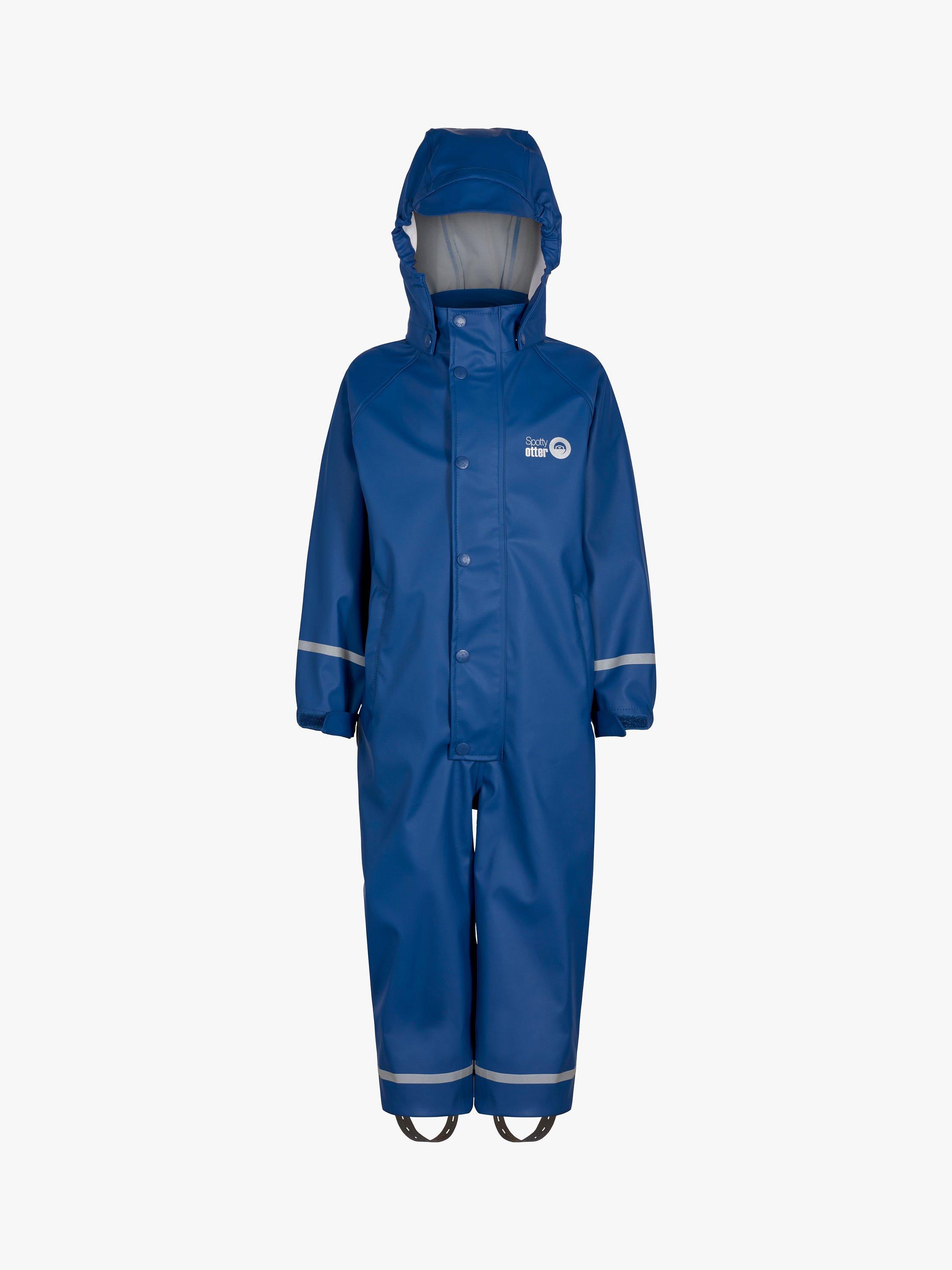 Product image 1 of 6, which shows Spotty Otter Kids' Forest Ranger Waterproof Splashsuit, Navy, 1-2 years
