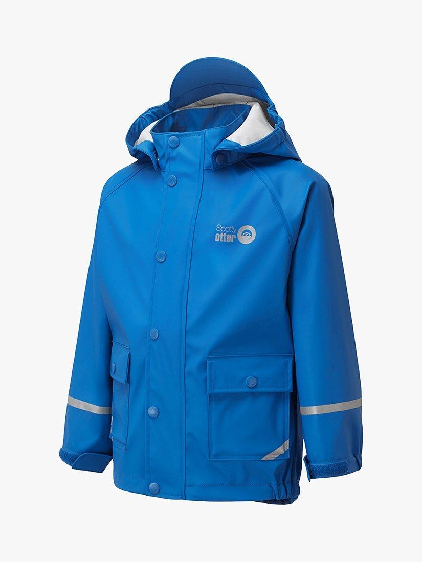 Product image 2 of 5, which shows Spotty Otter Kids' Forest Ranger Waterproof Jacket, Blue, 1-2 years