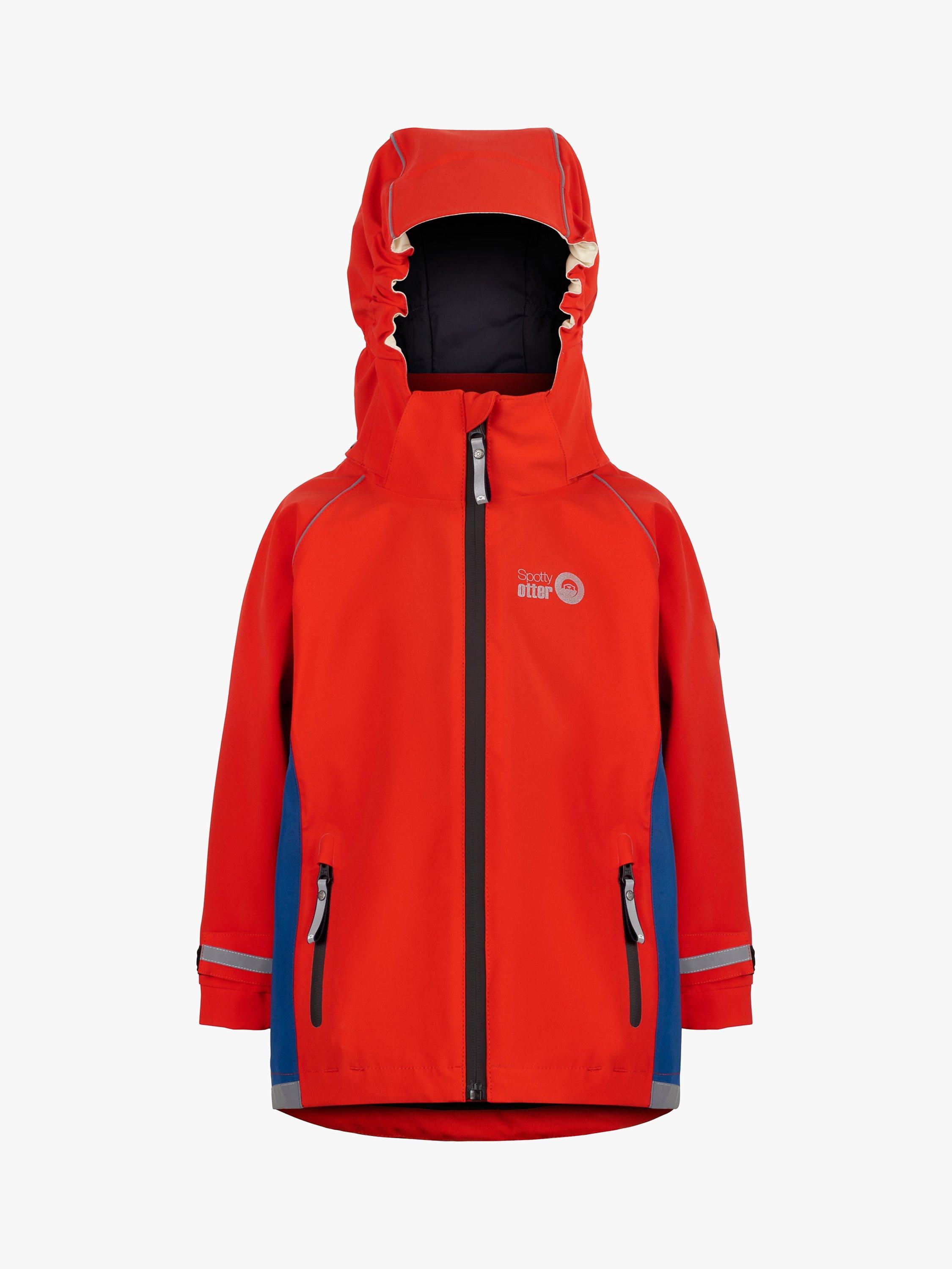 Product image 1 of 7, which shows Spotty Otter Kids' Adventure Waterproof Jacket, Fiery Red, 2-3 years