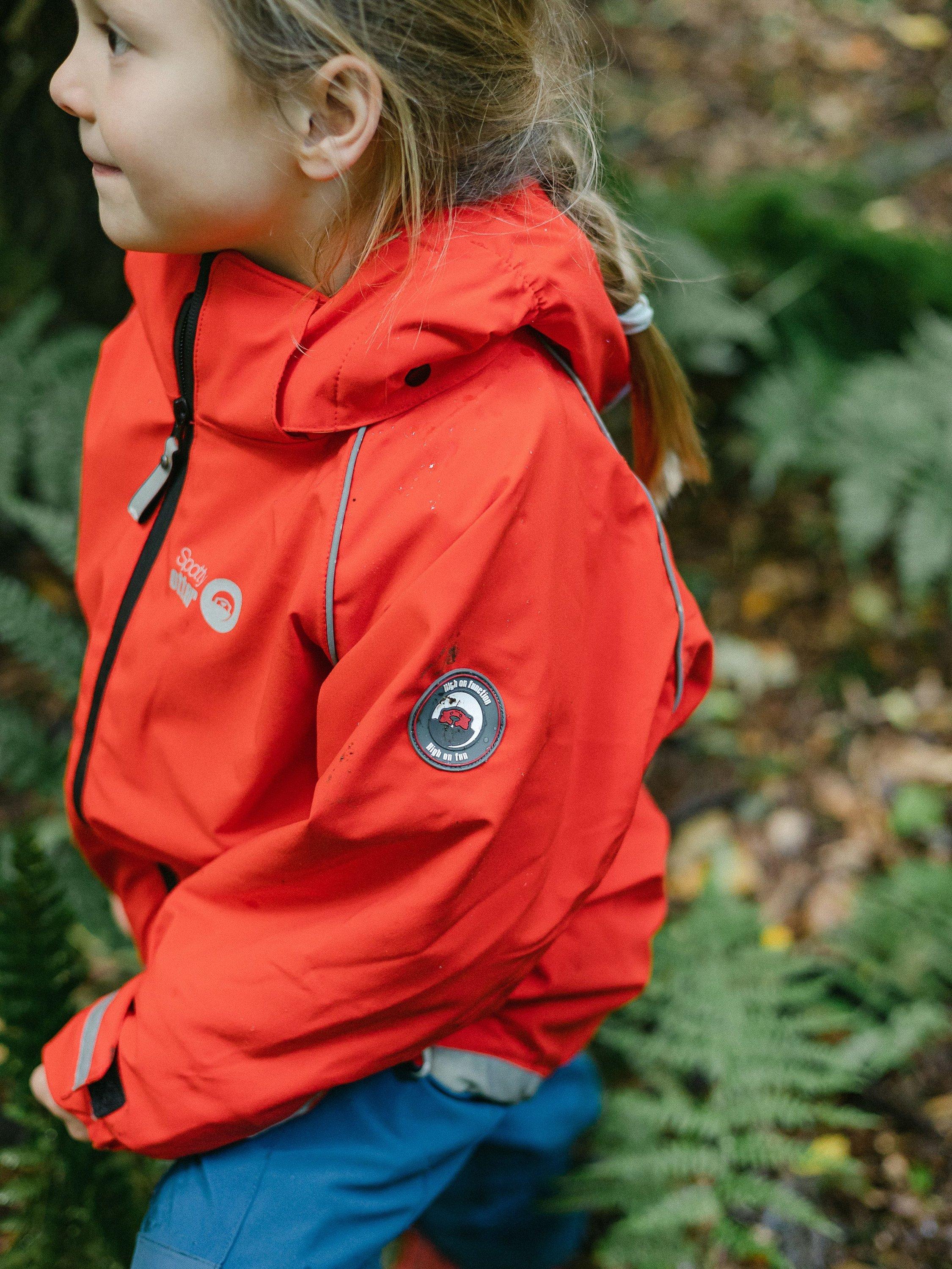 Product image 7 of 7, which shows Spotty Otter Kids' Adventure Waterproof Jacket, Fiery Red, 2-3 years