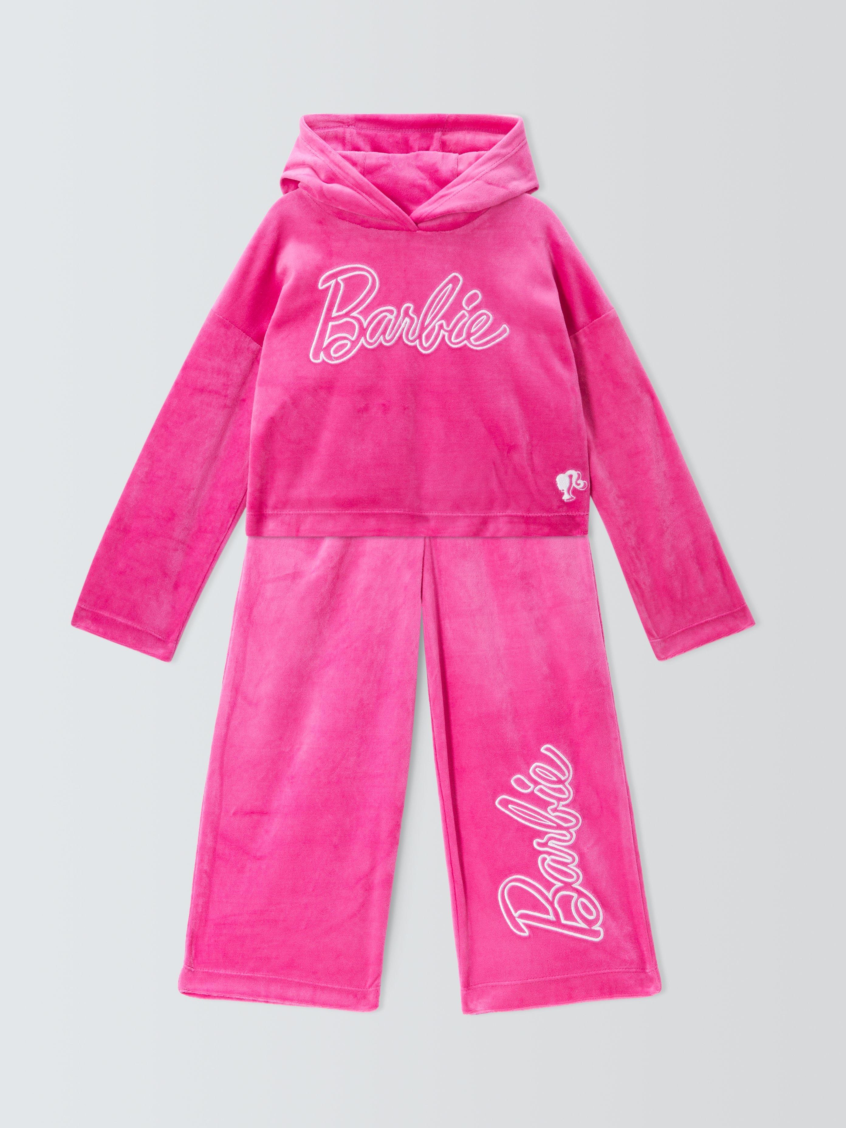 Product image 1 of 3, which shows Barbie Kids' Brand Threads Barbie Tracksuit, Pink Mid, 10-11 years
