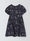 John Lewis Heirloom Collection Kids' Sateen Floral Dress, Navy