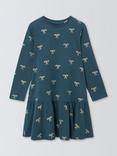 John Lewis Kids' Bows Jersey Dress, Navy