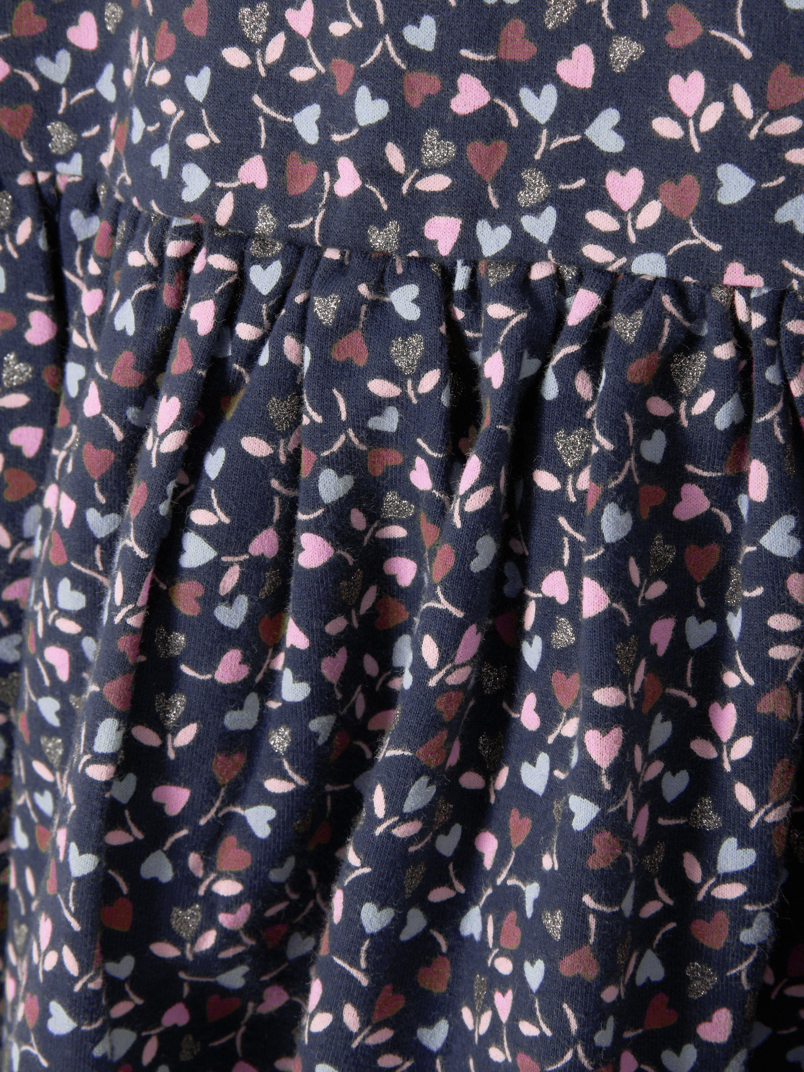 Product image 8 of 8, which shows John Lewis Kids' Hearts Jersey Dress, Navy, 2 years