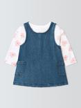 John Lewis ANYDAY Baby Floral Tee and Denim Pinny Set