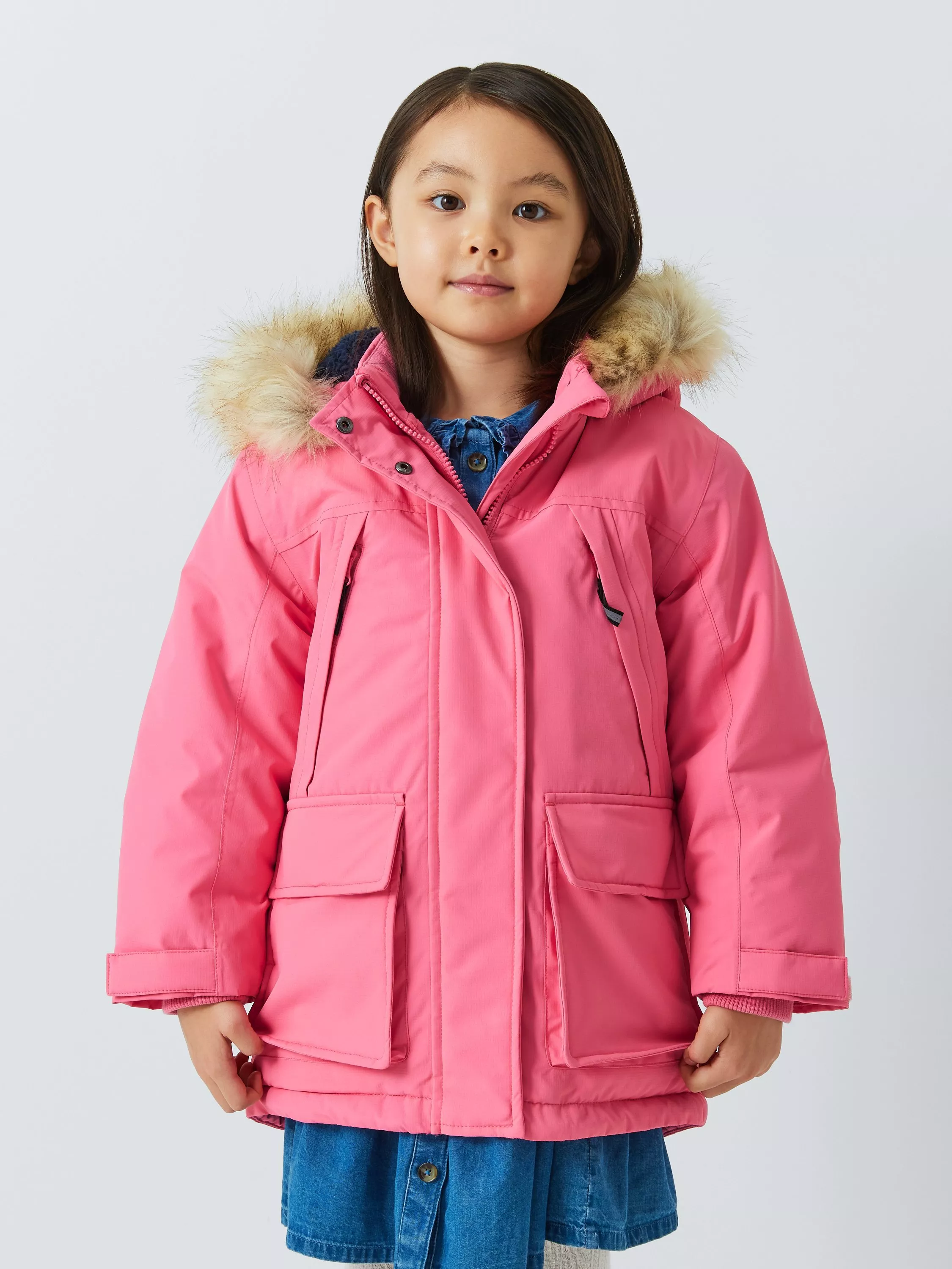 John Lewis Kids Waterproof Tech Parka Confetti Pink