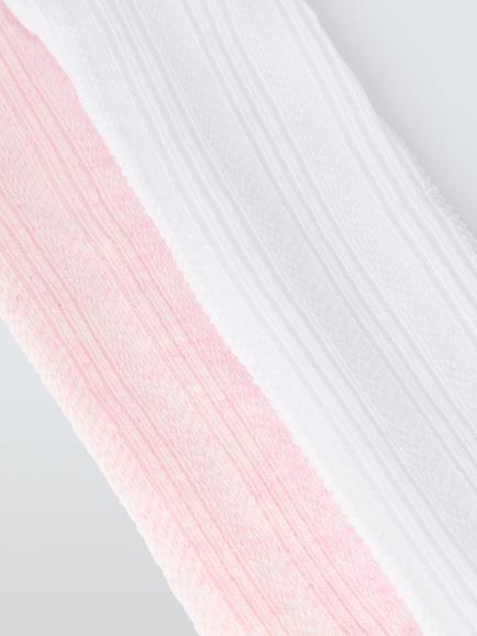 John Lewis Baby Textured Organic Cotton Rich Tights, Pack of 2, Multi - view 2, Multi