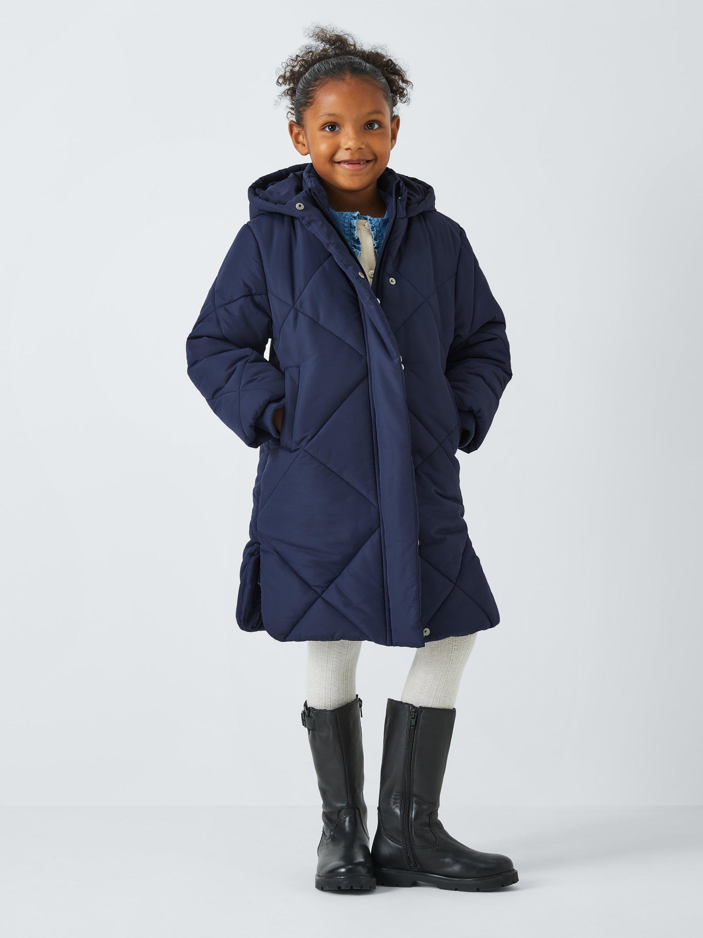 John Lewis Kids Diamond Quilted Coat Navy