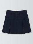 John Lewis Kids' Pleated Denim Skirt, Navy