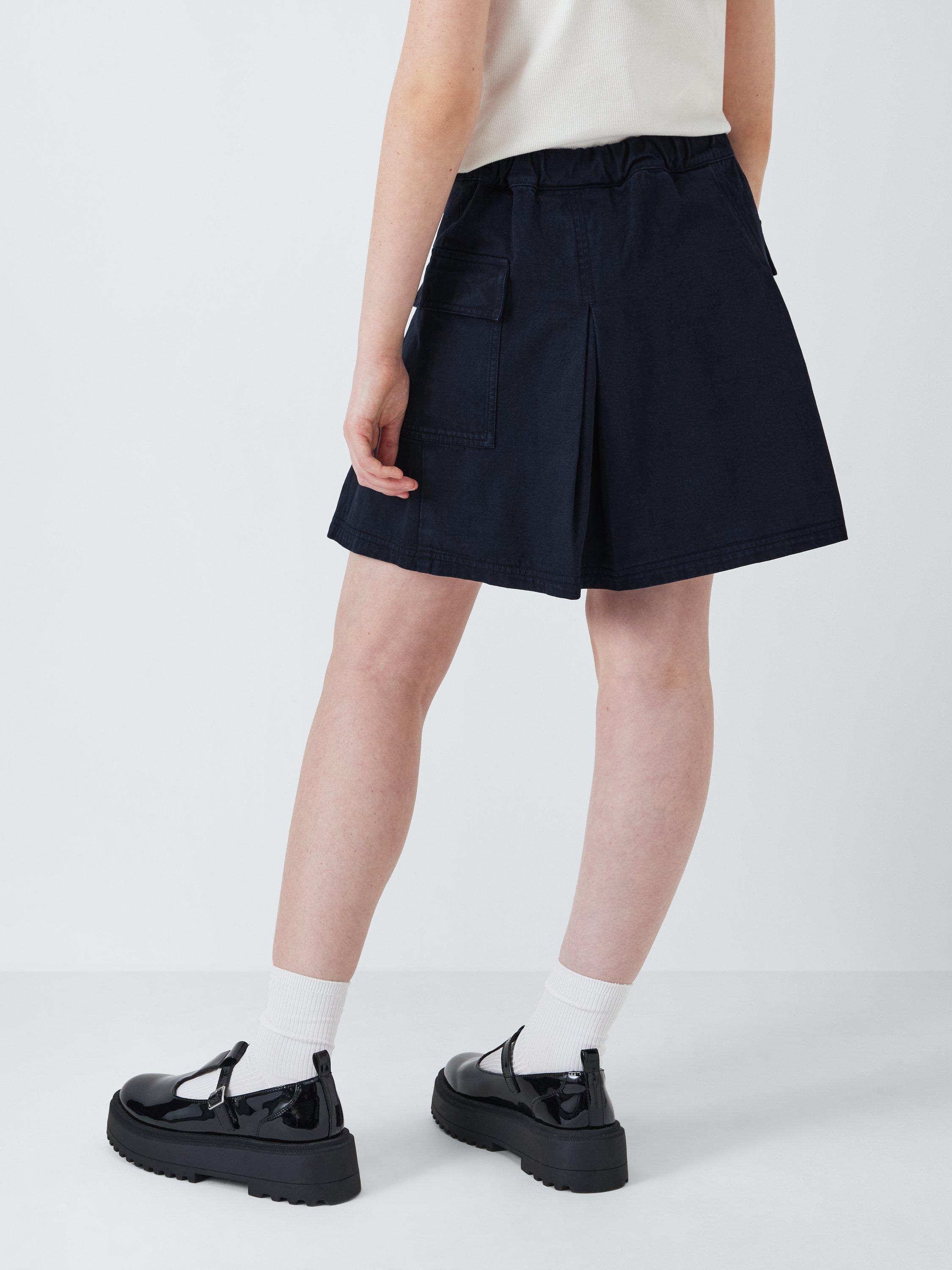 Product image 5 of 8, which shows John Lewis Kids' Pleated Denim Skirt, Navy, 9 years