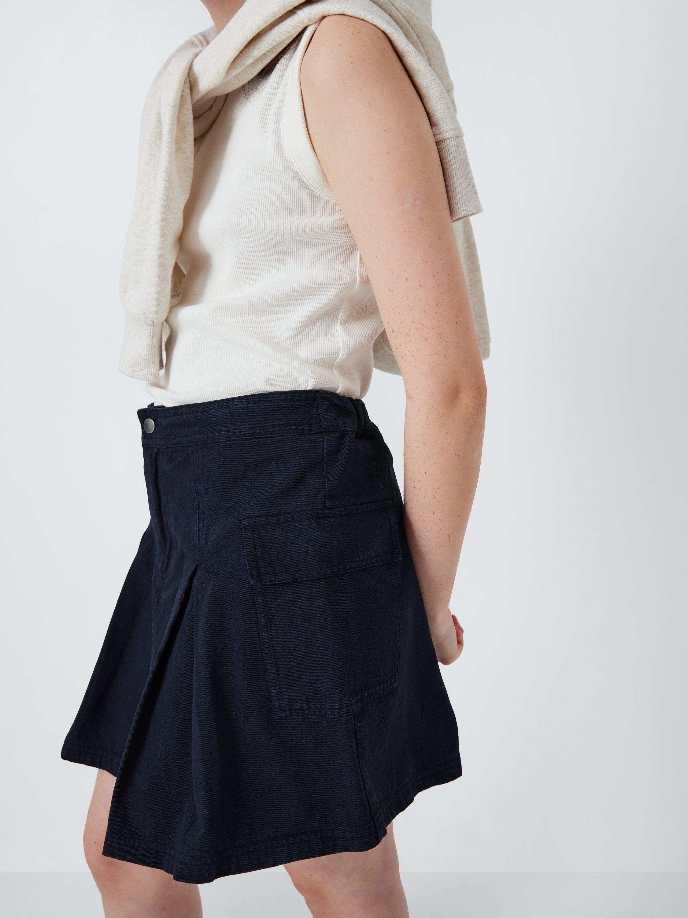 Product image 6 of 8, which shows John Lewis Kids' Pleated Denim Skirt, Navy, 9 years