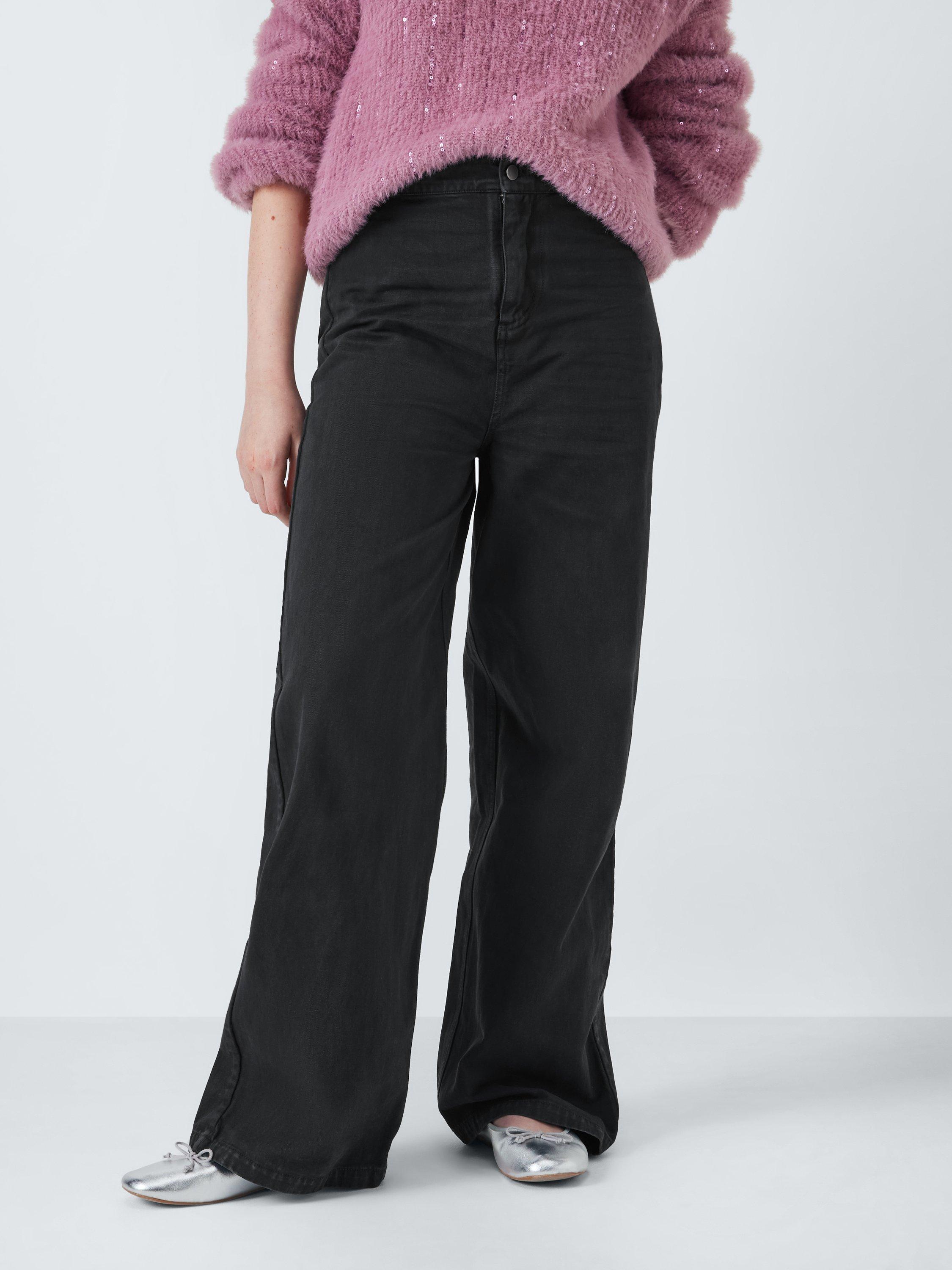Product image 1 of 8, which shows John Lewis Kids' Wide Leg Trousers, Charcoal, 12 years