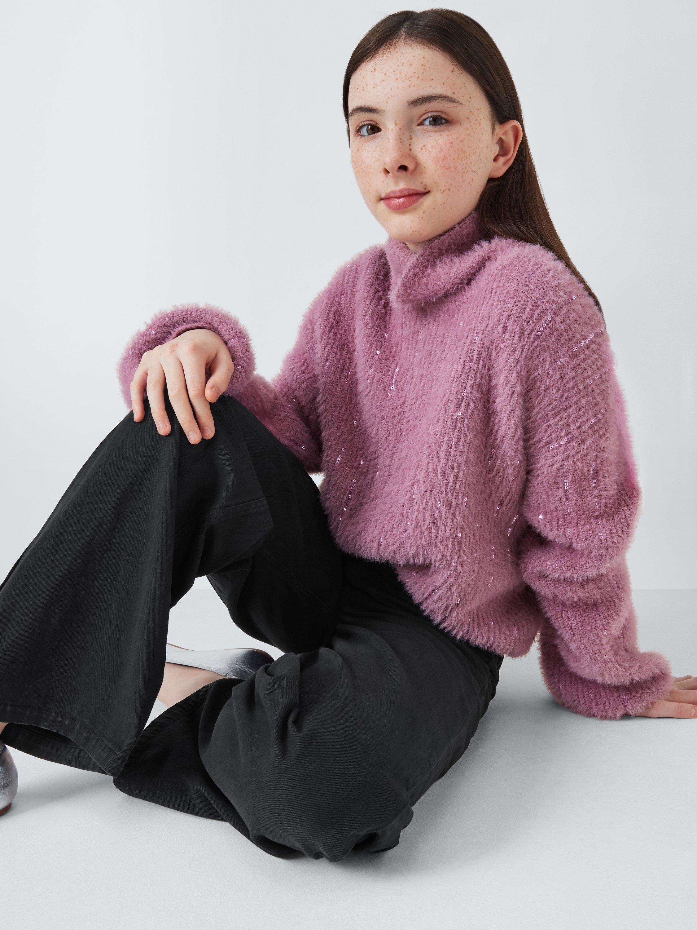Product image 4 of 8, which shows John Lewis Kids' Wide Leg Trousers, Charcoal, 12 years