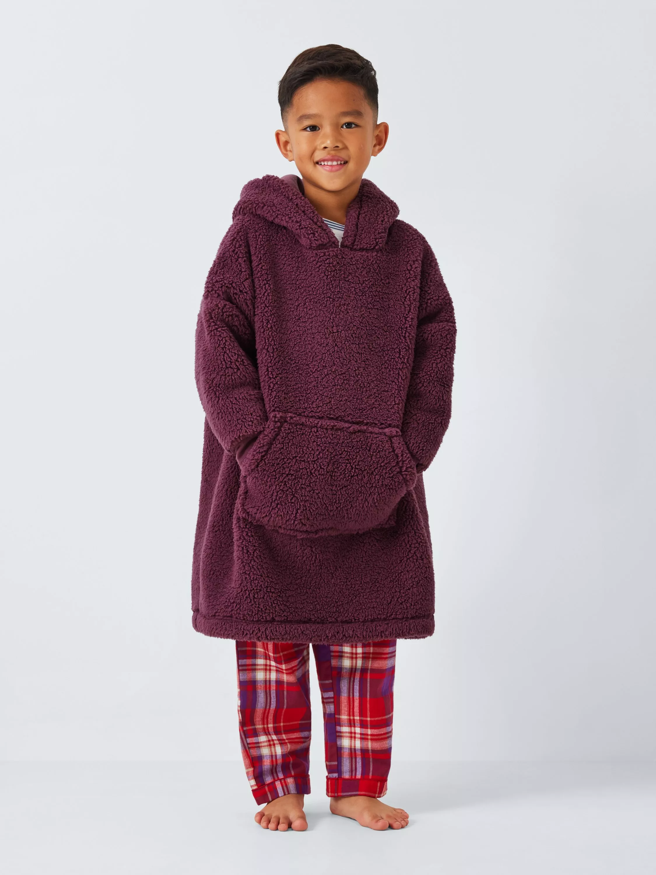 John Lewis Kids Oversized Lounge Hoodie Red