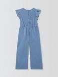 John Lewis ANYDAY Kids' Glitter Jersey Jumpsuit, Blue