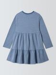 John Lewis ANYDAY Kids' Glitter Star Tiered Dress, Blue