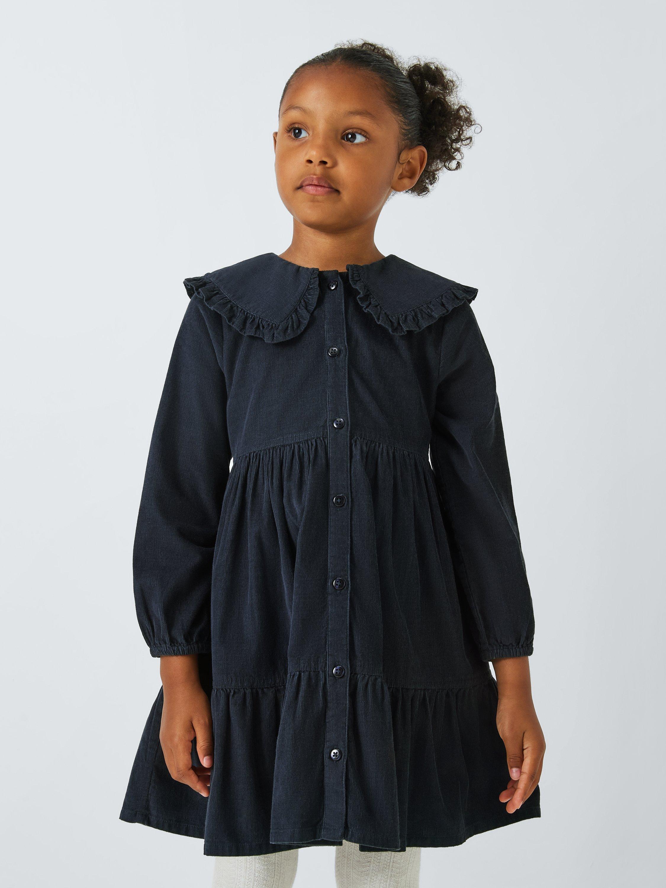 John Lewis KIds Corduroy Tiered Dress Navy