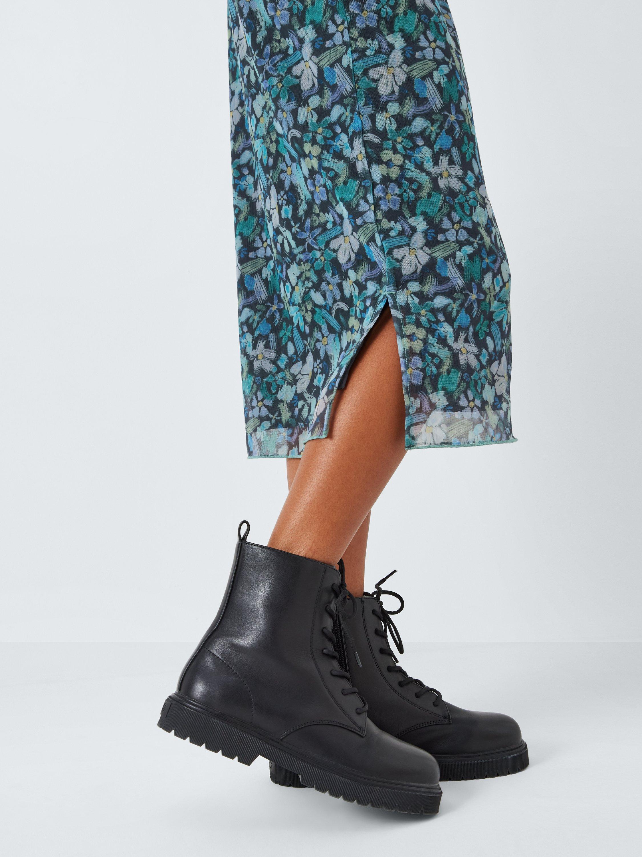 Product image 5 of 7, which shows John Lewis Kids' Floral Mesh Dress, Blue/Multi, 10 years