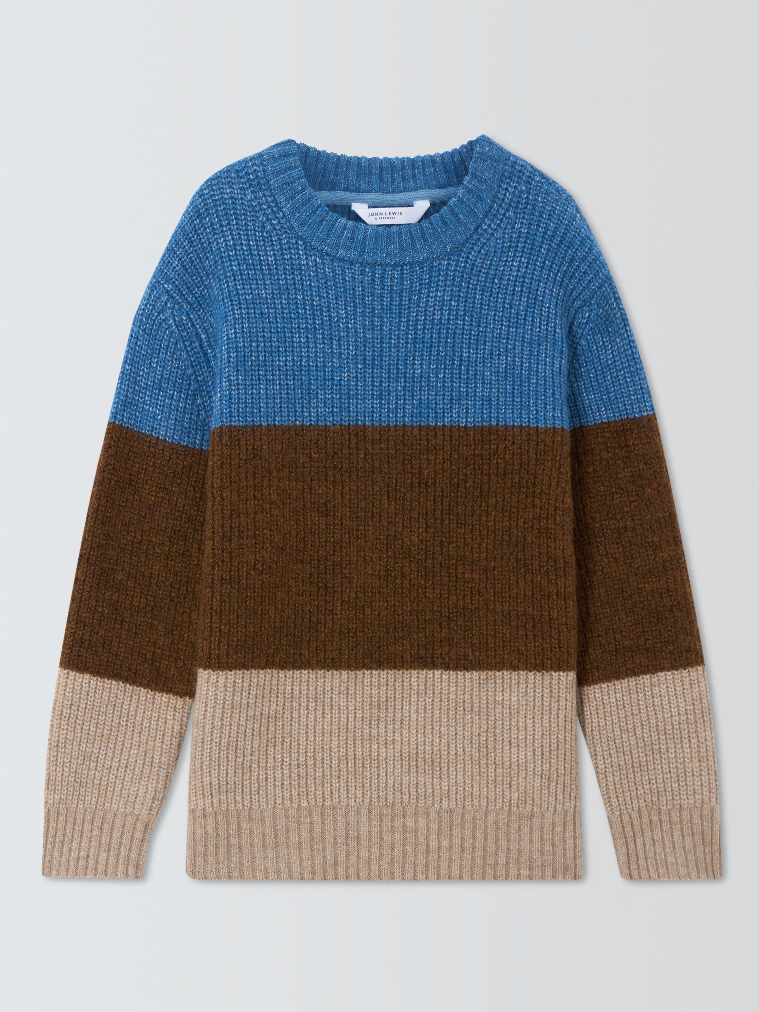 Product image 3 of 7, which shows John Lewis Kids' Tricolour Stripe Jumper, Multi, 6 years
