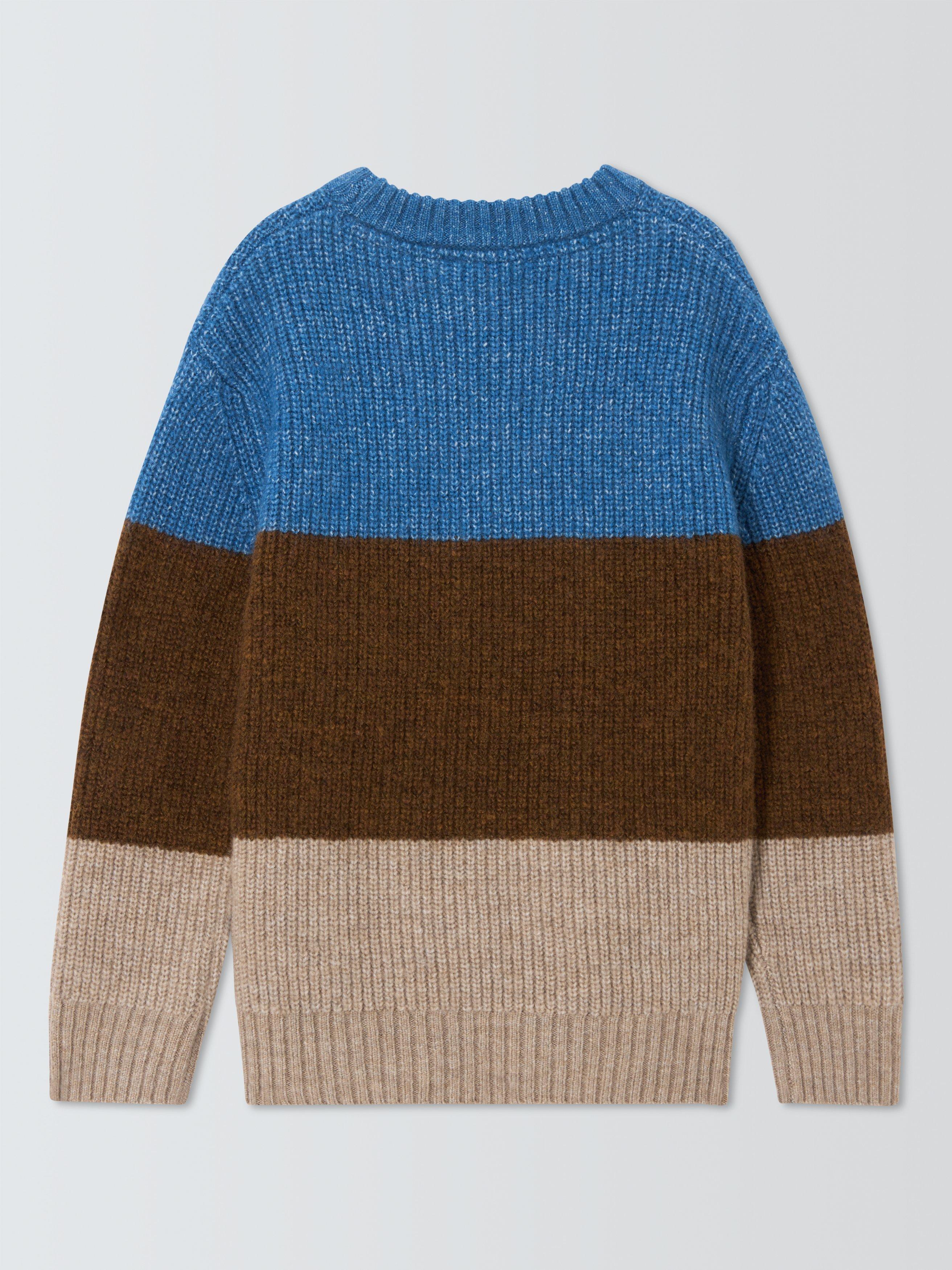Product image 4 of 7, which shows John Lewis Kids' Tricolour Stripe Jumper, Multi, 6 years
