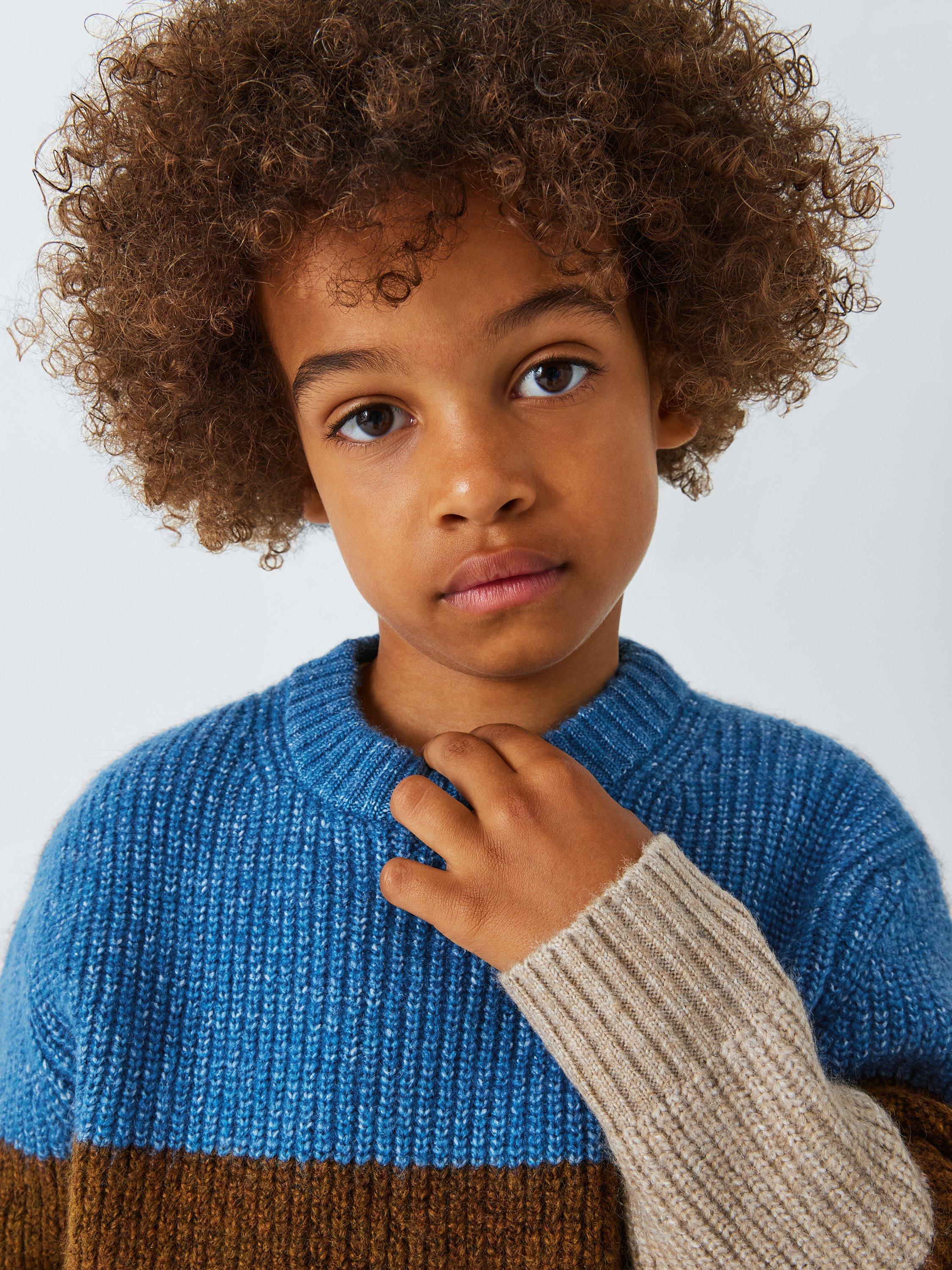 Product image 6 of 7, which shows John Lewis Kids' Tricolour Stripe Jumper, Multi, 6 years