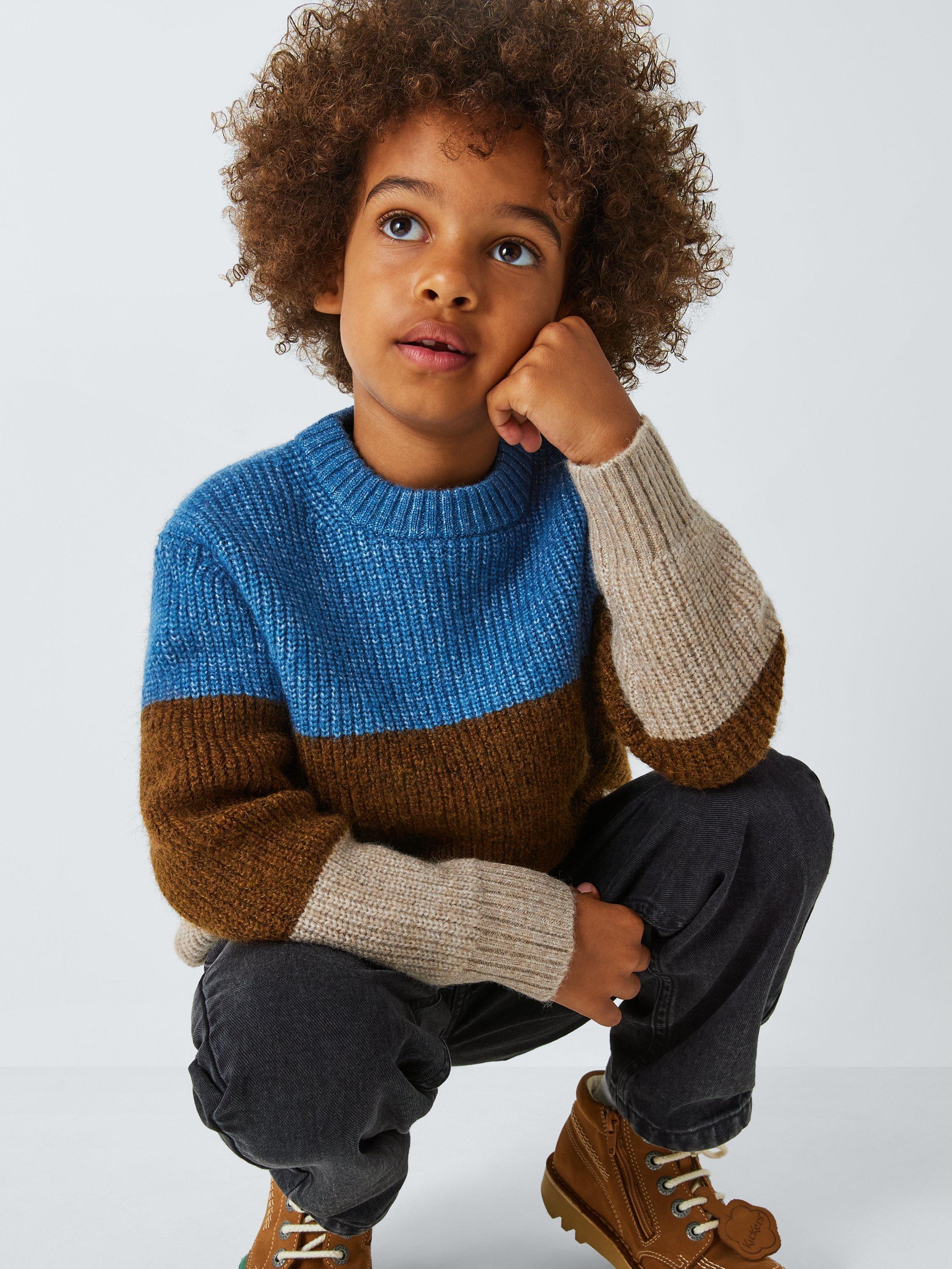 Product image 7 of 7, which shows John Lewis Kids' Tricolour Stripe Jumper, Multi, 6 years