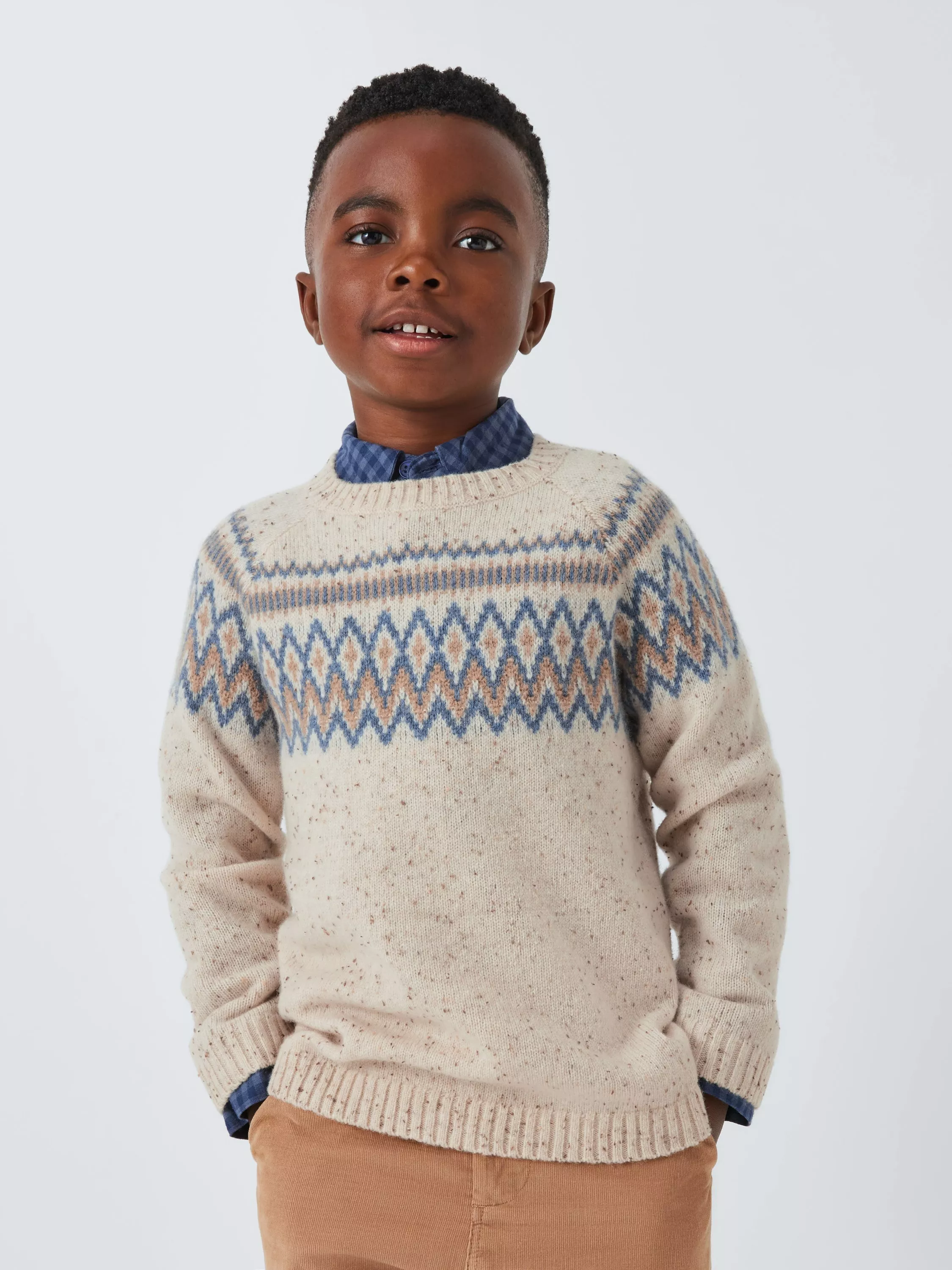 John Lewis Heirloom Collection Kids' Fair Isle Wool Blend Jumper ...