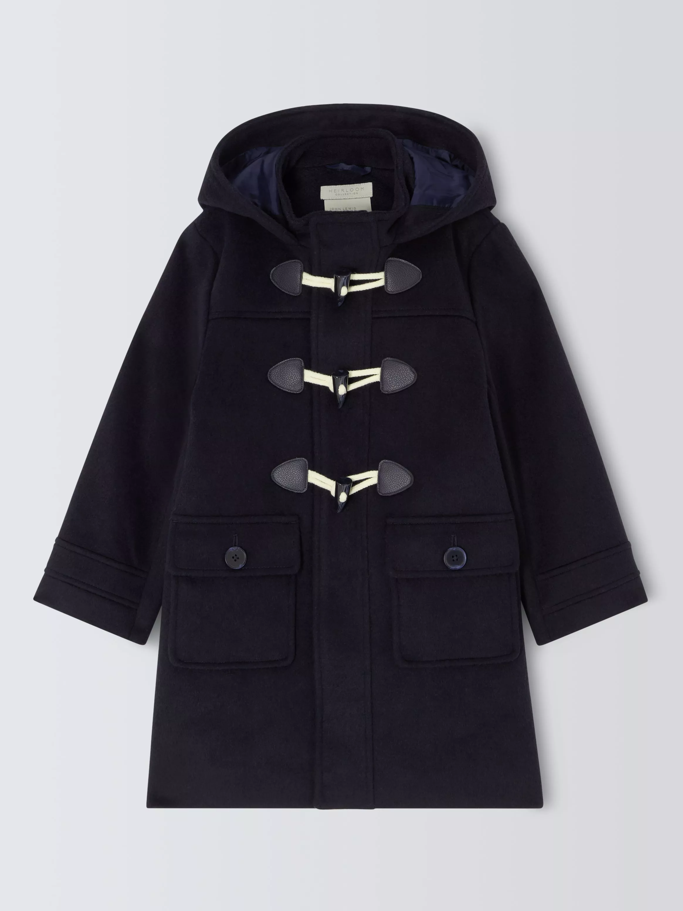 John Lewis Heirloom Collection Kids Wool Blend Duffle Coat Navy