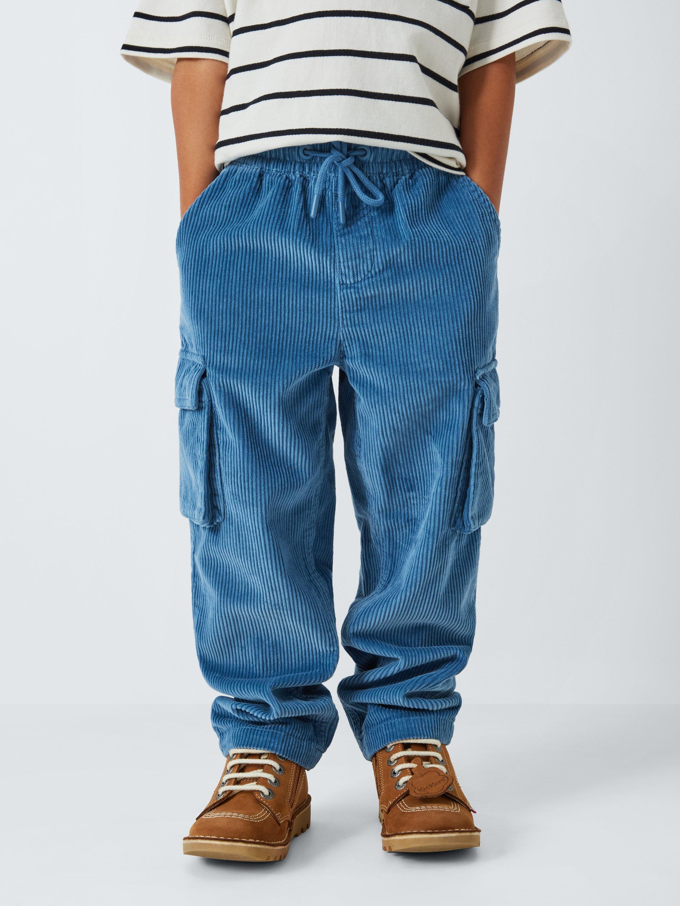 John Lewis Kids' Corduroy Cargo Trousers, Blue