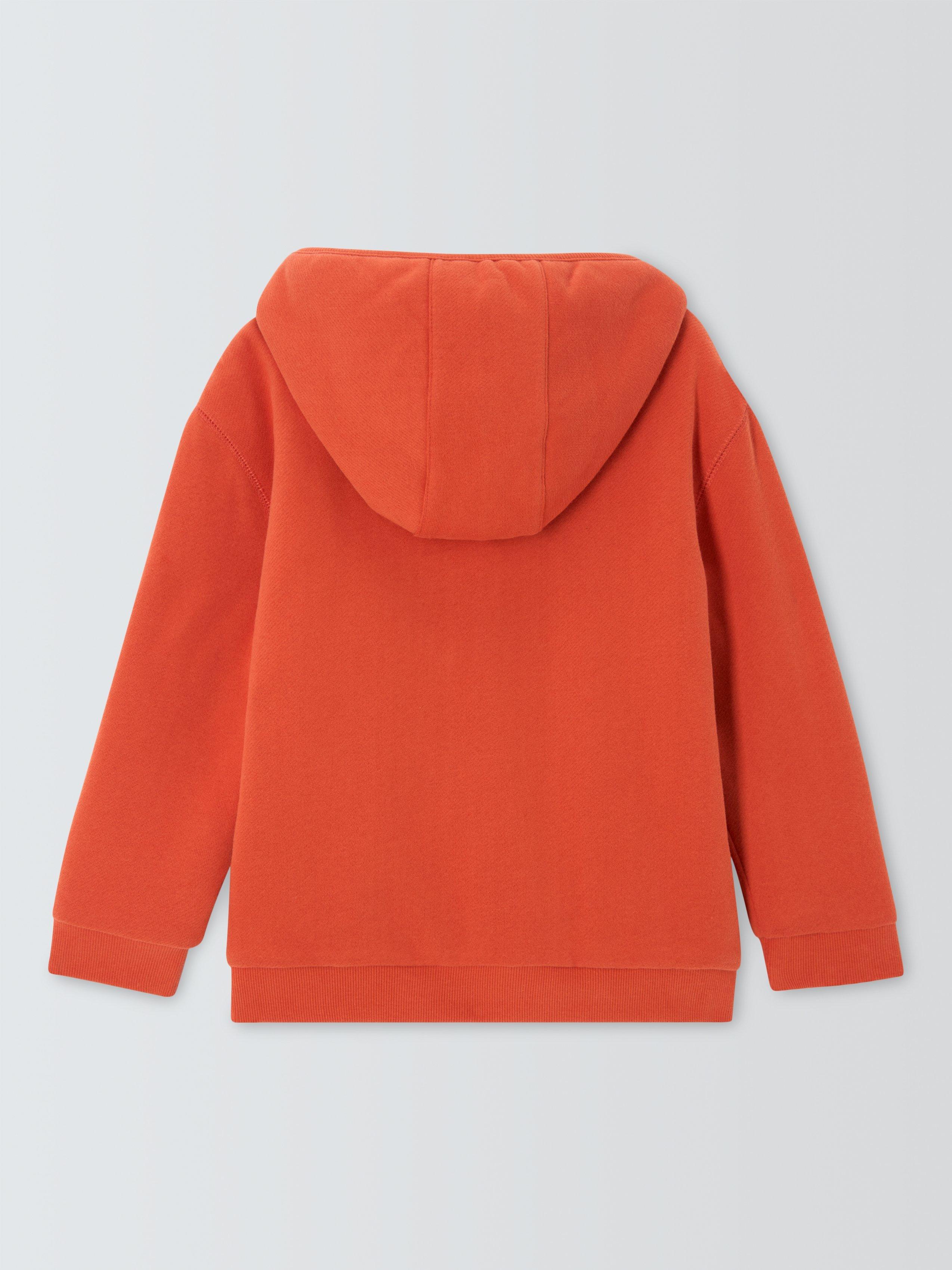 John Lewis Kids Borg Lined Zip Up Hoodie Orange Orange