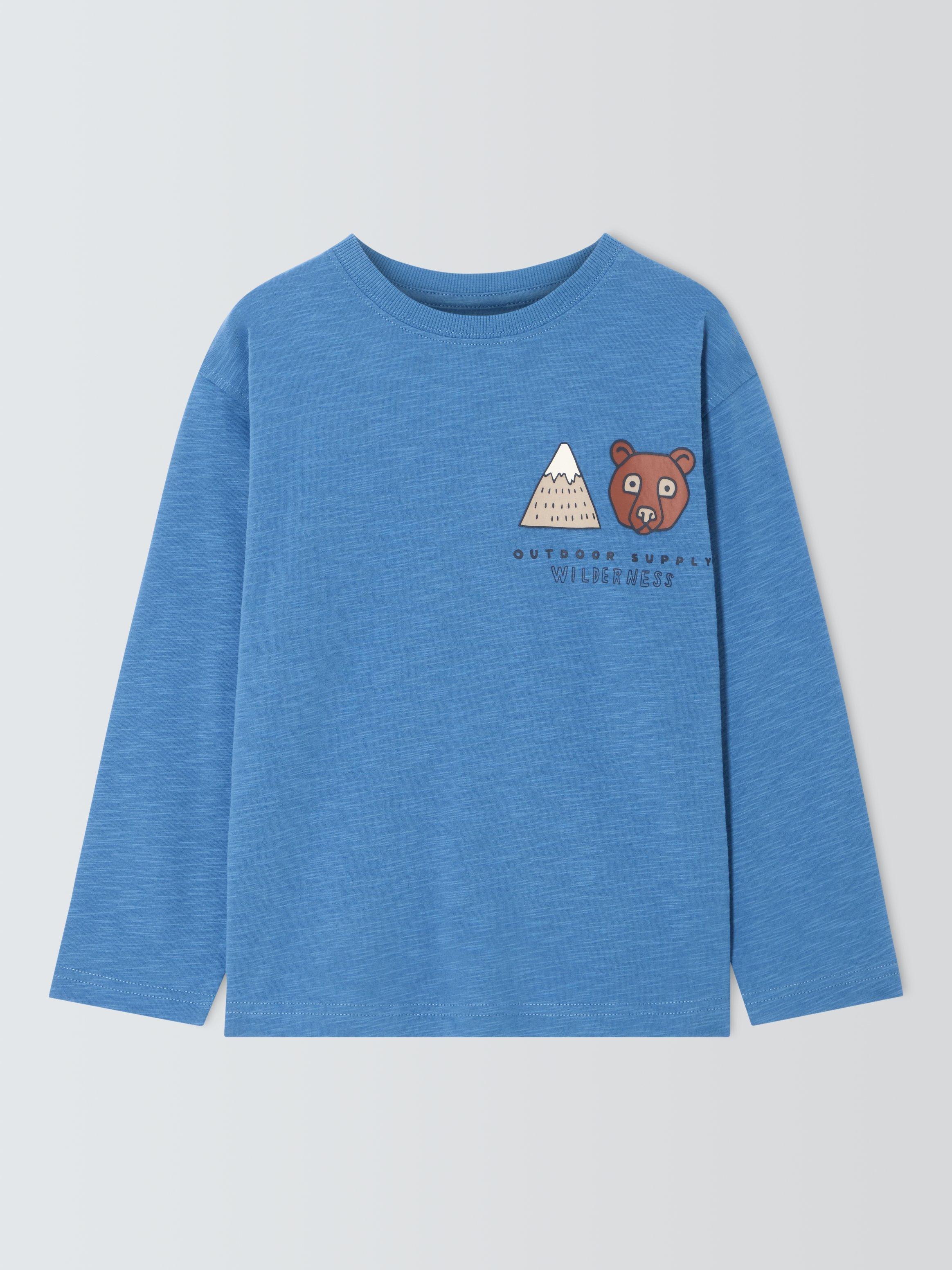 Product image 4 of 8, which shows John Lewis Kids' Moutain Bear Graphic Top, Blue, 6 years