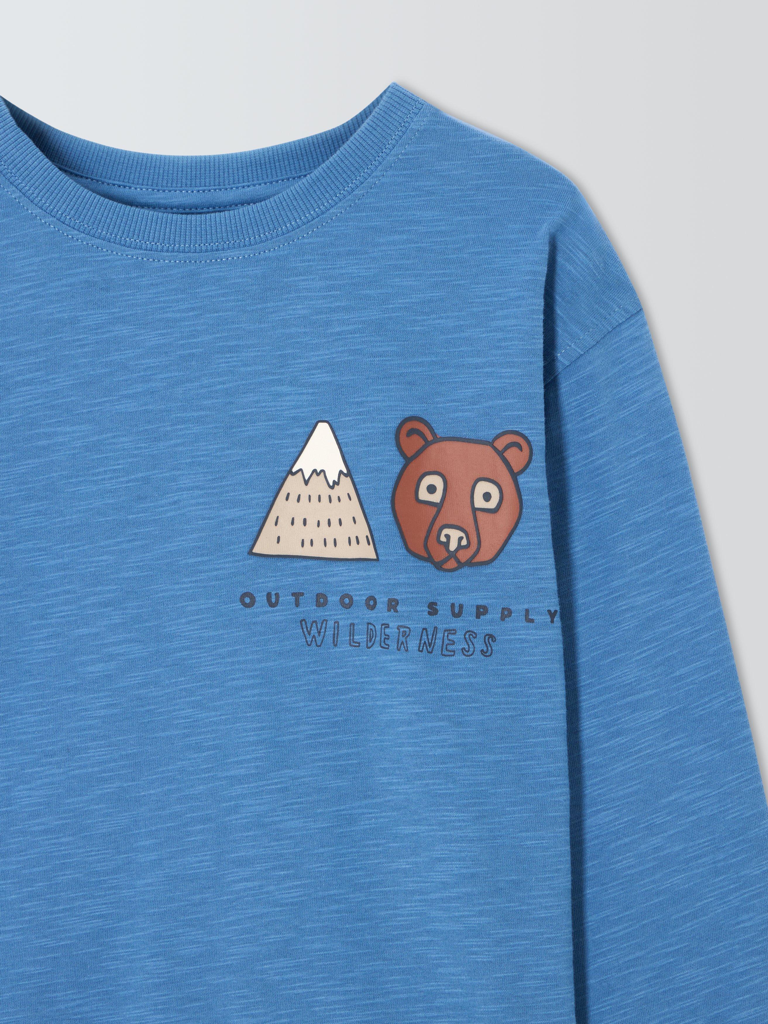 Product image 7 of 8, which shows John Lewis Kids' Moutain Bear Graphic Top, Blue, 6 years