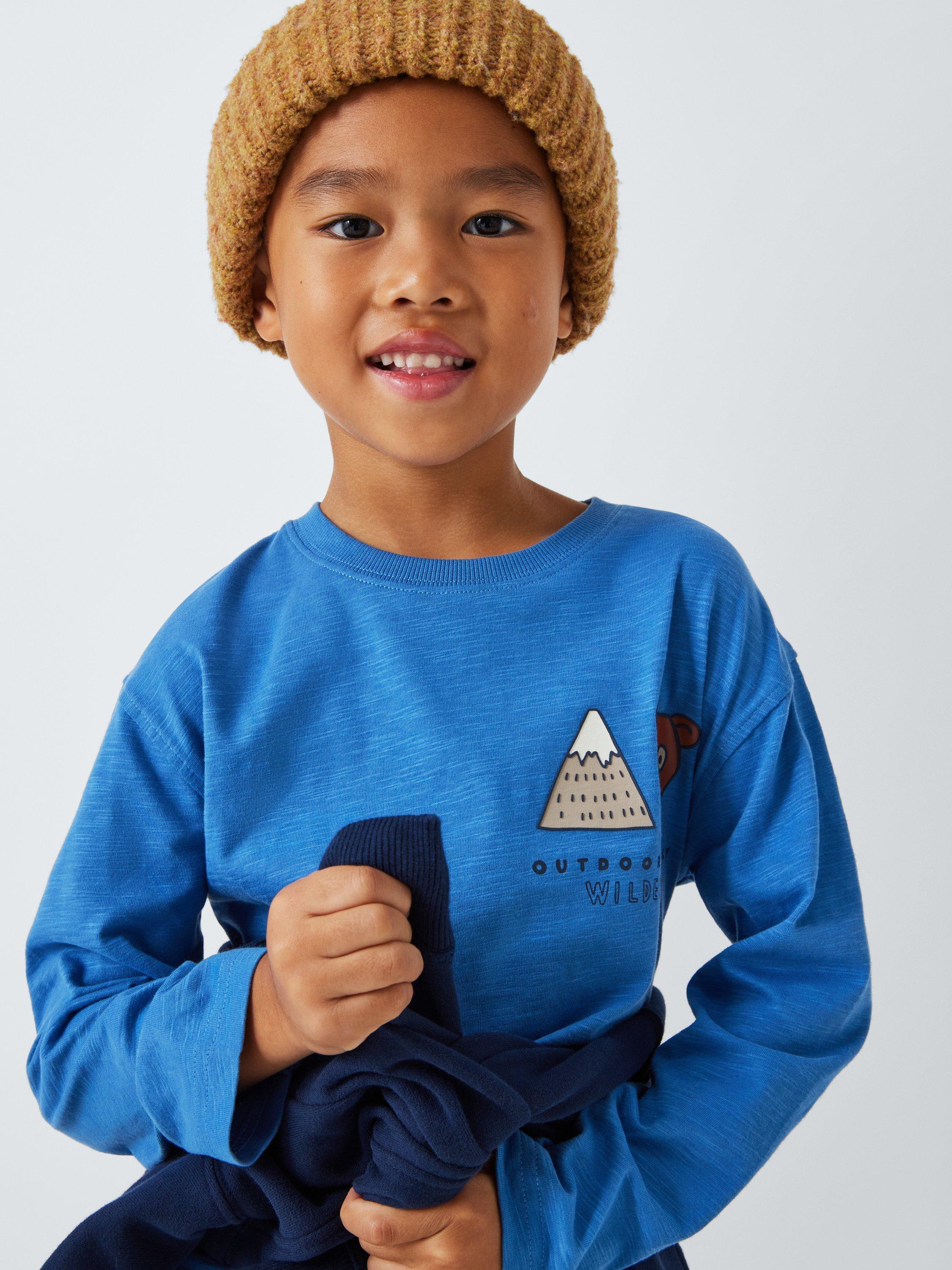 Product image 6 of 8, which shows John Lewis Kids' Moutain Bear Graphic Top, Blue, 6 years