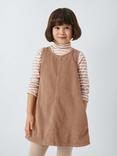 John Lewis ANYDAY Kids' Corduroy Pinafore Dress, Natural