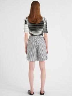 InWear Dagna Rib Jersey T-shirt, Black/Whisper White - view 2, Black/Whisper White